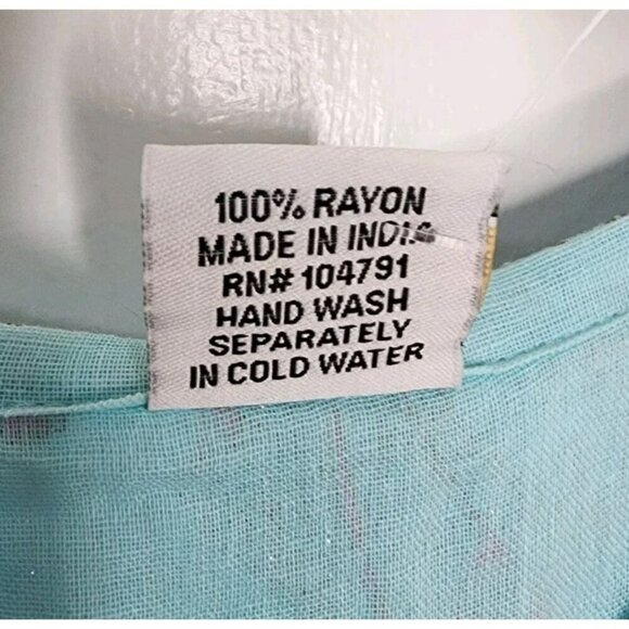 NWT Sz S/M Ananta Made In India 100% Rayon Turquoise Blue Red Paisley Dress Boho - Picture 6 of 7